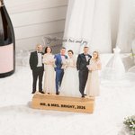 Personalised Photo Shape Transparent Acrylic Plaque with Text and Wooden Base Desk Decor Wedding Graduation Birthday Gift for Friends Family
