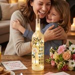 Personalisierte stilvolle Gott sagt, ich bin Geburt Blume Schmetterling Liebe Zitat Glas LED-Flasche Lampe mit Namen Muttertag Geschenk für Mama Oma