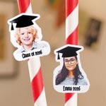 Personalized Graduation Cap Photo Waterproof Confetti Stickers with Text Graduation Party Decoration Favors for Graduates