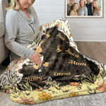 Gepersonaliseerde Bloem Schattige Moeder Beer en 1-5 Baby Beertjes Zachte Deken met Namen Kamer Decoratie Moederdag Cadeau voor Moeder