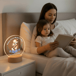 Veilleuse personnalisée en acrylique avec nom et socle en bois pour la première fête des mères Cadeau d'anniversaire pour la nouvelle maman
