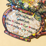Personalized Grandma's Garden Birth Flower Stained Glass Effect Acrylic Suncatcher with Title and 1-10 Names Mother's Day Gift for Grandma Mom