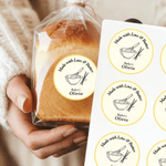 Elemento de panadería personalizado Lindo adhesivo de galleta con nombre Panadería Regalo de cumpleaños para pastelero Aficionado a la repostería
