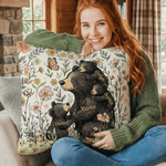 Personalisierte Blume niedliche Mama Bär und 1-5 Baby Bären weiche Kissen Abdeckung mit Namen Raumdekoration Muttertag Geschenk für Mama