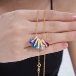 Gepersonaliseerde 1-5 Geboortestenen Roterende Ketting met Initiaal Sieraad Verjaardag Verjaardag Moederdag Cadeau voor Moeder Vriendin