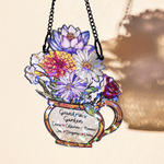 Personalized Grandma's Garden Birth Flower Stained Glass Effect Acrylic Suncatcher with Title and 1-10 Names Mother's Day Gift for Grandma Mom