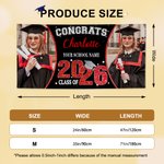 Bannière Multicolore Classe de 2026 Personnalisée avec Photo Nom et École Cadeau Graduation pour Diplômés