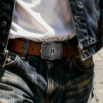 Personalised Western Retro Heavy Metal Style Belt Buckle with Text  Anniversary Father's Day Birthday Wedding Gift for Bridegroom Dad Man