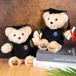 Ours en peluche personnalisé avec nom et badge de l'école Cadeau de fin d'études pour les diplômés de la classe 2026