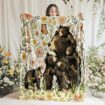 Gepersonaliseerde Bloem Schattige Moeder Beer en 1-5 Baby Beertjes Zachte Deken met Namen Kamer Decoratie Moederdag Cadeau voor Moeder
