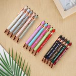 Set di penne a sfera personalizzate multicolore con incisione di qualsiasi icona 5 pezzi con stilo e testo Regalo di laurea per colleghi e amici