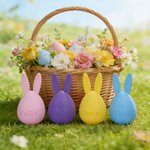 Personalized Multicolor Cute 3D-Printed Bunny Ear Design Easter Egg with Name Easter Egg Hunt Party Gift for Kids