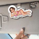 Personalisierte Drive Safe I Fucking Love You hölzerne Foto Auto Visier Clip Autozubehör Geburtstag Jahrestag Valentinstag Geschenk für Ehepaar