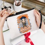 Gepersonaliseerde Bachelor Hoed Cartoon Karakter Make-up tas met naam jaar en school naam Gefeliciteerd Graduation Gift voor afgestudeerden