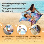 Personalisiertes Strandtuch mit eigener 3D-Taucherfigur | mit Namen | sandabweisend | schnelltrocknend | Sommer Urlaub Geschenk für Familie Freunde