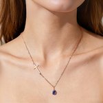 Personalised Birthstone Cross Dainty Necklace Exquisite Jewellery Birthday Anniversary Baptism Gift for Women