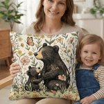 Personalisierte Blume niedliche Mama Bär und 1-5 Baby Bären weiche Kissen Abdeckung mit Namen Raumdekoration Muttertag Geschenk für Mama