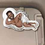 Personalisierte Drive Safe I Fucking Love You hölzerne Foto Auto Visier Clip Autozubehör Geburtstag Jahrestag Valentinstag Geschenk für Ehepaar