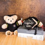Ours en peluche personnalisé avec nom et badge de l'école Cadeau de fin d'études pour les diplômés de la classe 2026