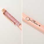 Estetoscopio Personalizado Glitter Dinámico Líquido Arena Bolígrafo Recargable con Nombre Material de Oficina Regalo de Cumpleaños para Enfermera Doctora Personal Médico