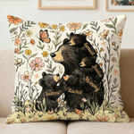 Personalisierte Blume niedliche Mama Bär und 1-5 Baby Bären weiche Kissen Abdeckung mit Namen Raumdekoration Muttertag Geschenk für Mama