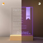 Plaque Acrylique Personnalisée avec Texte Lumière LED et Base en Bois Classe de 2026 Cadeau Inspiration Remise des Diplômes pour Diplômé