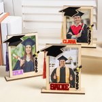 Personalized Tassel Bachelor Hat Wooden Photo Frame with Name and Base Desk Decorarion Graduation Gift for Graduates