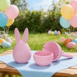 Personalized Multicolor Cute 3D-Printed Bunny Ear Design Easter Egg with Name Easter Egg Hunt Party Gift for Kids