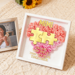 Personalised 2-8 Puzzle Names Love Paper Flower Shadow Box Frame with Title Home Decor Mother's Day Gift for Women