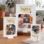Personligt babyultraljudfoto ABS Brick Puzzle med namnår och stativ Födelsedag Jubileum Mors dag Fars dag Present till ny mamma pappa