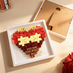 Personalised 2-8 Puzzle Names Love Paper Flower Shadow Box Frame with Title Home Decor Mother's Day Gift for Women
