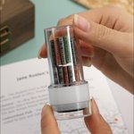 Personalised Birth Flower Book Stamp with Wooden Box and Name Back to School Birthday Gift for Book Lover Librarian