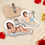 Personalisierte Drive Safe I Fucking Love You hölzerne Foto Auto Visier Clip Autozubehör Geburtstag Jahrestag Valentinstag Geschenk für Ehepaar