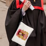 Gepersonaliseerde Bachelor Hoed Cartoon Karakter Make-up tas met naam jaar en school naam Gefeliciteerd Graduation Gift voor afgestudeerden