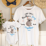 Henkilökohtainen Cartoon Animal 100% puuvillaa T-paita Baby Bodysuit nimi ensimmäinen äitienpäivä lahja uuden vauvan äidille