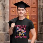 Personalized Multicolor Fireworks Finally Graduated 1-5 Photos T-shirt Sweatshirt Hoodie with Year Graduation Gift for Graduate