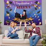 Tapisserie de Fond Personnalisée avec Nom et l'École Classe 2026 Cadeau Grauation Fin d'Études pour Camarades