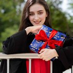 Personalised Multicolour Bachelor Cap Graduation Wrapping Paper with Name Class of 2026 with Name Grad Gift for Graduate