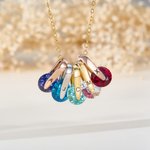 Gepersonaliseerde 1-5 Geboortestenen Roterende Ketting met Initiaal Sieraad Verjaardag Verjaardag Moederdag Cadeau voor Moeder Vriendin