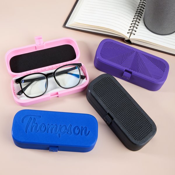 Personalised 3D Printed Multi-Colour Hard Shell Glasses Case with Name and Initial Daily Use Birthday Gift for Students Seniors Officers