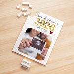 Personligt babyultraljudfoto ABS Brick Puzzle med namnår och stativ Födelsedag Jubileum Mors dag Fars dag Present till ny mamma pappa