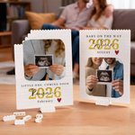 Personligt babyultraljudfoto ABS Brick Puzzle med namnår och stativ Födelsedag Jubileum Mors dag Fars dag Present till ny mamma pappa