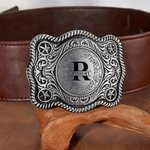Personalised Western Retro Heavy Metal Style Belt Buckle with Text  Anniversary Father's Day Birthday Wedding Gift for Bridegroom Dad Man