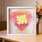 Personalised 2-8 Puzzle Names Love Paper Flower Shadow Box Frame with Title Home Decor Mother's Day Gift for Women