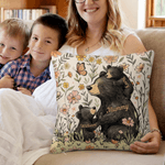 Personalisierte Blume niedliche Mama Bär und 1-5 Baby Bären weiche Kissen Abdeckung mit Namen Raumdekoration Muttertag Geschenk für Mama