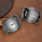 Personalised Western Retro Heavy Metal Style Belt Buckle with Text  Anniversary Father's Day Birthday Wedding Gift for Bridegroom Dad Man