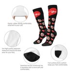 Henkilökohtainen Romanttinen Sydän Face Photo Mid-Calf / polvi korkea sukat tekstillä Äitienpäivä Isänpäivä Syntymäpäivälahja rakastaja Ystävä Vanhempi