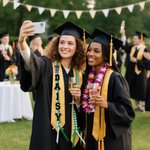 Personalised Two-Coloured Graduation Hat Braided Ribbon Lei with Name and Year Party Decor Graduation Gift for Graduates
