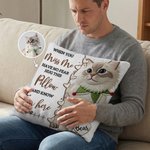 Personalised Imitation Embroidered Pet Photo Heart Paw Print Soft Cushion Cover with Name Meaningful Birthday Gift for Cat Dog Pet Owner