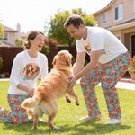 Personalizado colorido Plaid Face Foto Adulto Pijama Set con Nombre Daily Wear Aniversario Cumpleaños Regalo para Pareja Pet Lover